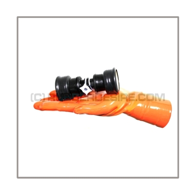Gasmask-adaptor A-MEDI-FF with 40 mm gasmask-thread female to female plus a lockable breathing reduction vent